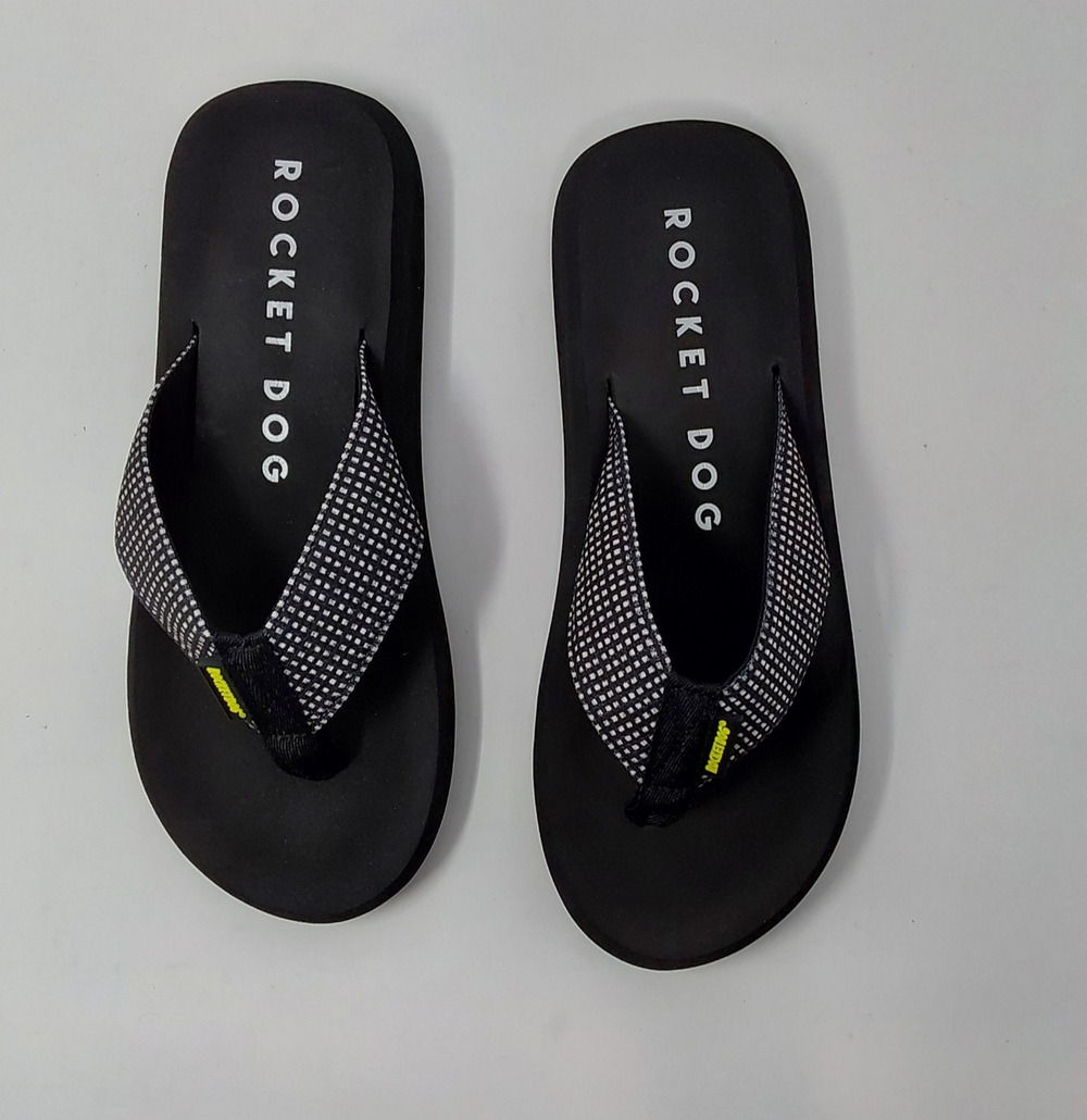 Rocket Dog Spotlight Womens 9 Black Mesh Platform Flip Flops Sandals